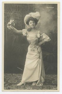 Sonia PARISIANA Theater Edwardian Lady original 1900s photo postcard