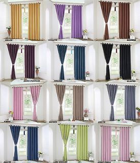   12 PASTEL COLOURS THERMAL INSULATED COTTON BLACKOUT CURTAINS SET