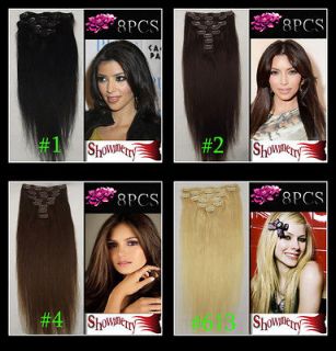 INCH,REMY CLIP IN REAL HUMAN HAIR EXTENSIONS,VERY LONG THICK,FULL HEAD