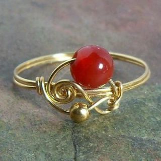 Swirl Bead Ring 14k Gold Filled or Sterling Silver   July Birthstone