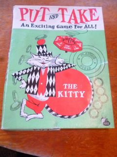 PUT AND TAKE vintage board game THE KITTY WH SCHAPER MFG 1956 SPIN