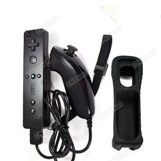 Black Remote and Nunchuk Controller Set for Nintendo Wii System Game