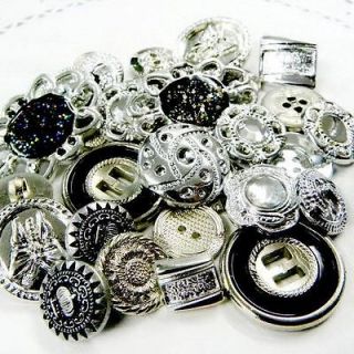 ML086 x Upick Mixed Style Silver Tone Color Buttons Sew On Supplies
