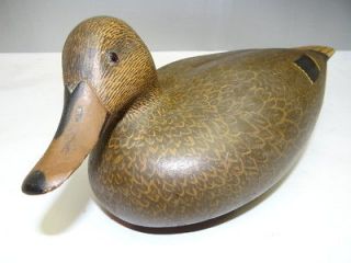 Vintage Used Old Wood Wooden Hand Painted Floating Hunting Female Duck