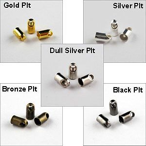 Blunt Necklace End Tip Bead Cap 2.4mm,3.2mm,4mm,5mm Gold,Silver,Bronze