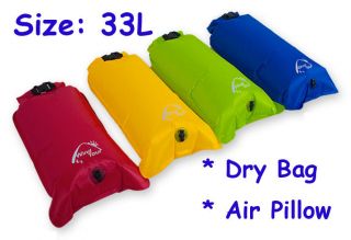 2x 33L Waterproof Dry Bag Inflatable Pillow Beach Camp