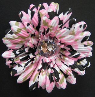 NEW 4 Hair Bling Flower Clip Pink Camo Girls Dance Facinator Boutique