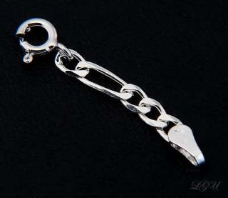 STERLING SILVER FIGARO CHAIN EXTENDER EXTENSION 2.5