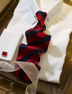 Savile Row Mens White Pin Collar Slim Fit Formal Shirt