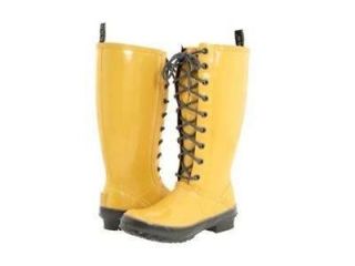 Bogs Elyse High Womens Lace Rubber Neoprene Rain Winter Boots Yellow