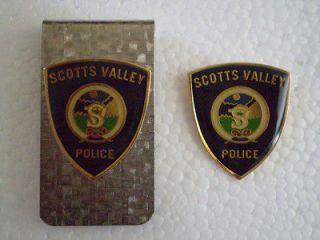 Scotts Valley Police Mini Badge Patch & Money Clip
