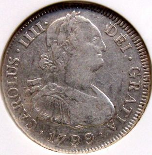 cp* BOLIVIA Colonial 4 Reales Carolus IIII 1799 PTS PP   NGC XF40