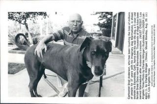 1991 Cartoonist Brad Anderson of Marmaduke Fame With Real Life Dog