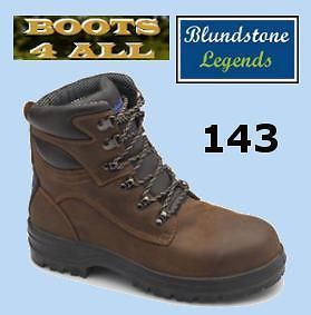 Blundstone Work Boots 143 Steel Toe Safety Crazy Horse Lace Up Boot