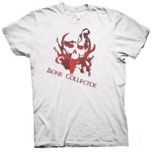 Bone Collector ~ BLOOD SPLATTER ~ White Mens Hunting T Shirt NEW Mike