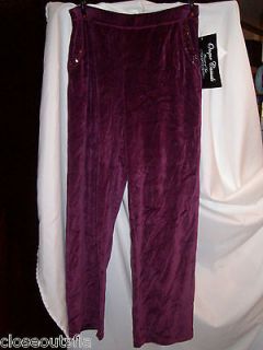 Onque Casuals Womens Velour Pants Sequins in the City Brandy Large L