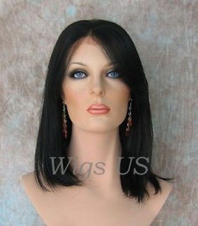 Remi Human Hair Lace Front Shoulder Bob Soft Natural Black wigs wig