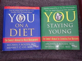Set of Two Books YOU ON A DIET & YOU STAYING YOUNG By Roizen & Dr. Oz