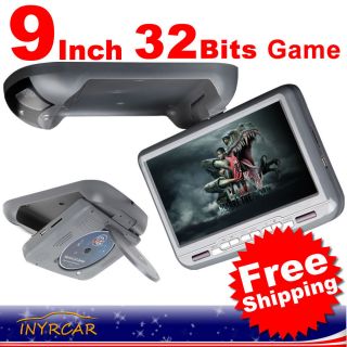 Car 9LCD Grey Flip Down Roof Mount Overhead Monitor SD DVD Player 8d