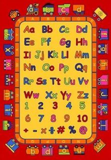 Kids Rugs Non Slip Gel Back Action ABC FUN *New*