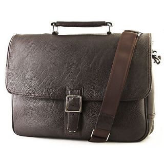 New Durable Soft Leather Mens Laptop Business Briefcase Shoulder