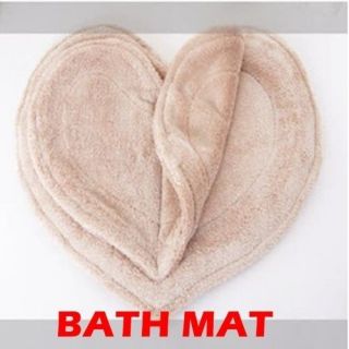 Washable Bathroom Rug Non Slip Bath Mat Shape heart Dubly