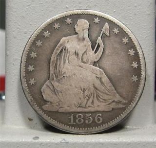 1856 S Seated Liberty Half Dollar *Original Fine* Rare Date!