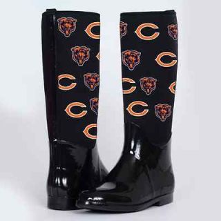 Cuce Shoes Chicago Bears Ladies Enthusiast II Rain Boots   Black
