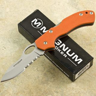 Boker Magnum Blaze Orange G10 Beacon Pocket Knife New 845 Handles
