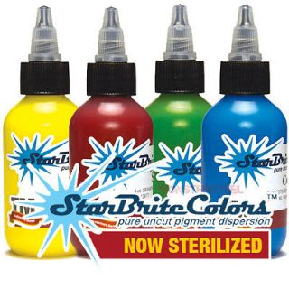 StarBrite TOP 4 Basic Color Sterile Tattoo Ink 1 OUNCE Starbright