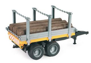 BRUDER 1/16 TIMBER TRAILER WITH 3 TREE TRUNKS PLASTIC TOY REPLICA BNIB