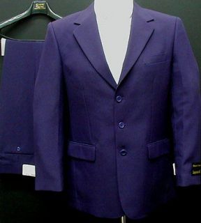 Button SB Purple Dress Suit 2pc. Size 40R 40 Single Breasted Style