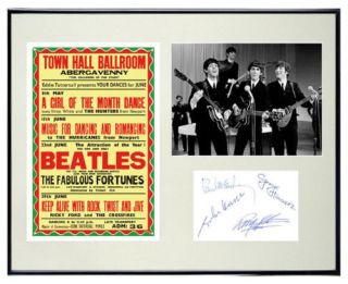 1963 Beatles Memorabilia Poster & Autographs