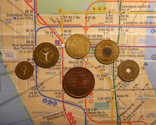NYC New York City Subway Tokens, TBTA, Map (Da Woiks)