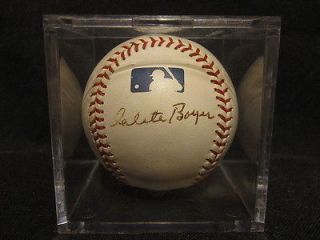 CLETE BOYER AUTOGRAPHED OFFICIAL MAJOR LEAGUE BALL YANKEES WITH CUBE