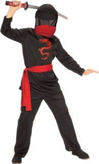 Kids Halloween Mask Karate Ninja Boy Costume