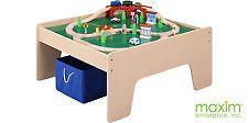 Wooden Activity Table with 45 Piece Train Set & Storage Bin WITH FREE