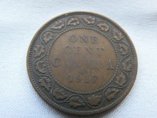 1917 One Cent Piece Canadian Georgivs V DEI