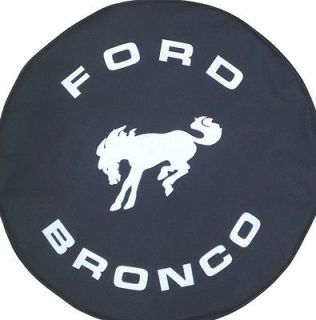 BRONCO Black Denim textured Vinyl Tire Cover (Fits: 1979 Ford Bronco