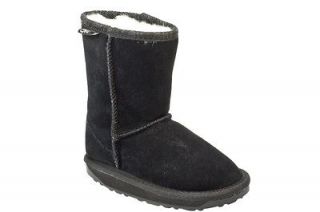 Emu Bronte Lo Toddler Black Suede Leather Ankle Boots