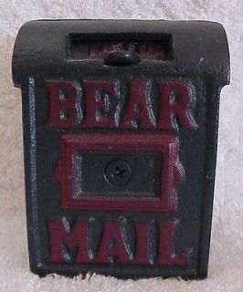 Investment Collectibles Cast Iron Braxton’s Bear Mail Mailbox BANK