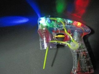 LED Light Up Flashing Bubble Blaster Shooter Toy Gun Blower w/ 2