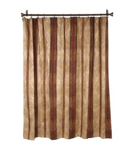 NEW Croscill Townhouse Shower Curtain Stripe Antique Gold