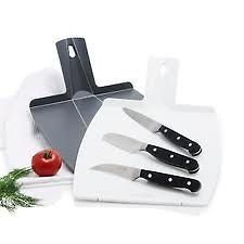Piece Cutlery Prep Set 3 knives 2 chop & fold cutting boards new