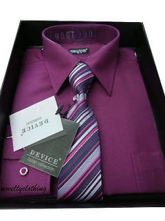 Boys Plum Formal Wedding Prom Page Boy Shirt and Tie Set 2   10 Years