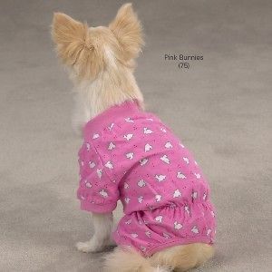 Casual Canine Cozy Dog Pajamas PJs MD Pink Bunnies