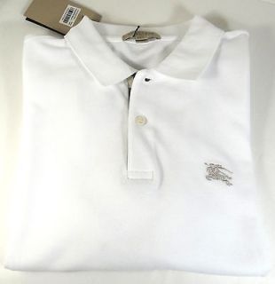 Burberry Brit Classic Fit Short Sleeve White Polo S to XXL