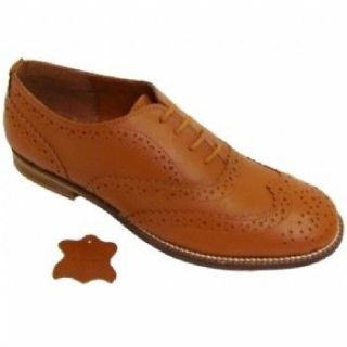 Ex Jane Norman Leather Tan Oxford Brogue Lace Up Casual Shoe UK 3   8