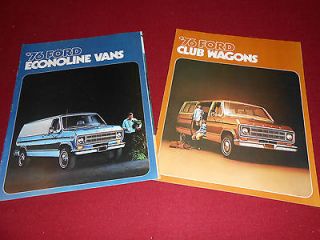 1976 FORD ECONOLINE VAN BROCHURE + FORD CLUB WAGON SALES CATALOG, 2