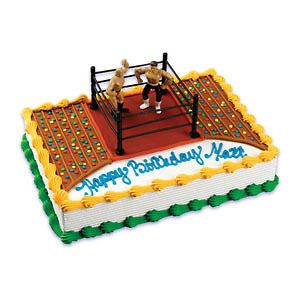 Wrestlers WWE 2 Figures Cage Birthday Cake Decorating Topper Kit Set